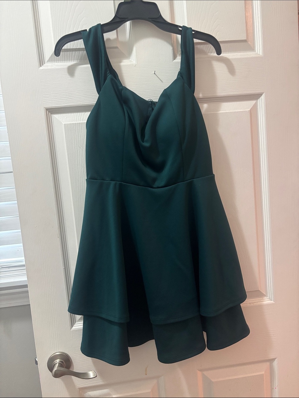 Trixxi Dark Teal Green Fit-and-Flare Party Dress